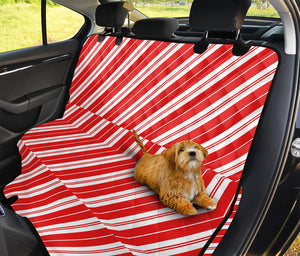 Candy Cane Stripes Pattern Print Pet Car Back Seat Cover