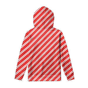 Candy Cane Stripes Pattern Print Pullover Hoodie