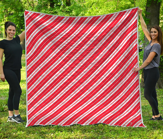 Candy Cane Stripes Pattern Print Quilt