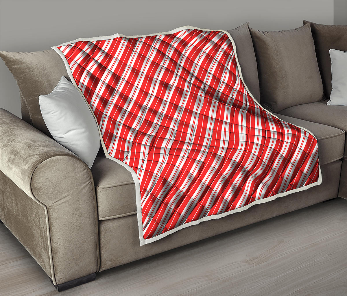 Candy Cane Stripes Pattern Print Quilt