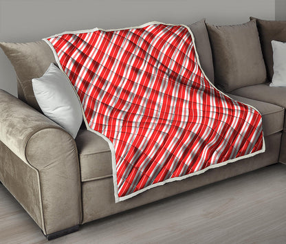 Candy Cane Stripes Pattern Print Quilt