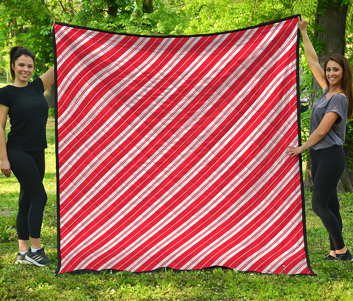 Candy Cane Stripes Pattern Print Quilt