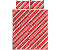 Candy Cane Stripes Pattern Print Quilt Bed Set