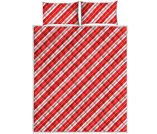Candy Cane Stripes Pattern Print Quilt Bed Set
