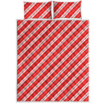 Candy Cane Stripes Pattern Print Quilt Bed Set