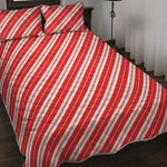 Candy Cane Stripes Pattern Print Quilt Bed Set