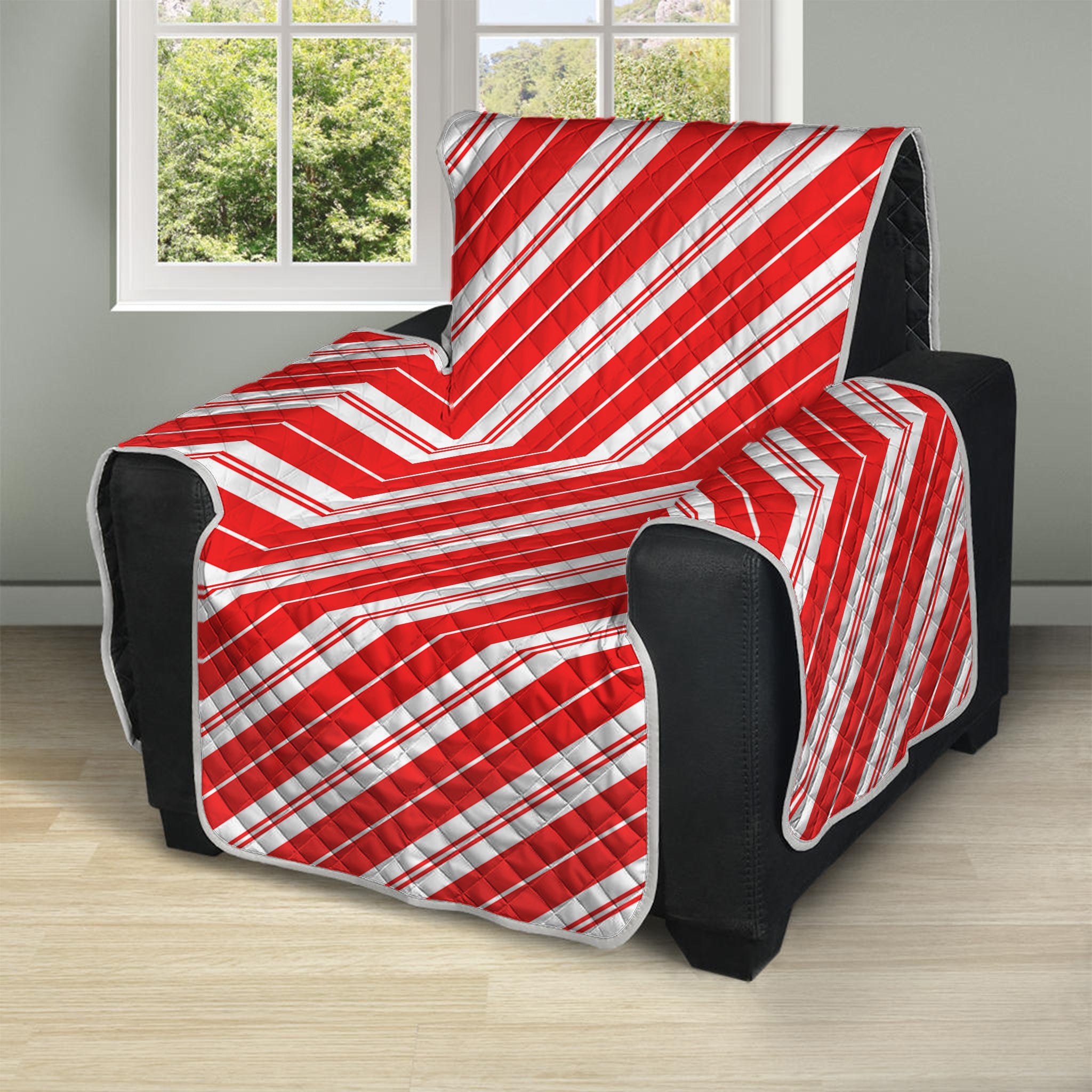 Candy Cane Stripes Pattern Print Recliner Protector