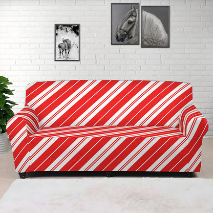 Candy Cane Stripes Pattern Print Sofa Cover