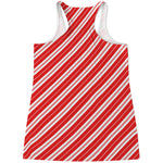 Candy Cane Stripes Pattern Print Women's Racerback Tank Top