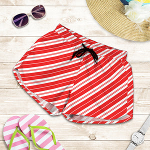 Candy Cane Stripes Pattern Print Women's Shorts