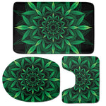Cannabis Leaf Mandala Print 3 Piece Bath Mat Set