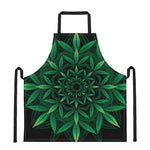 Cannabis Leaf Mandala Print Apron