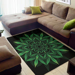 Cannabis Leaf Mandala Print Area Rug