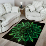 Cannabis Leaf Mandala Print Area Rug