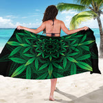 Cannabis Leaf Mandala Print Beach Sarong Wrap