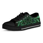 Cannabis Leaf Mandala Print Black Low Top Shoes 