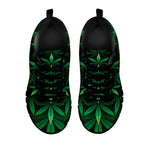 Cannabis Leaf Mandala Print Black Sneakers