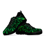 Cannabis Leaf Mandala Print Black Sneakers