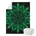 Cannabis Leaf Mandala Print Blanket