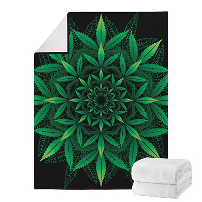Cannabis Leaf Mandala Print Blanket