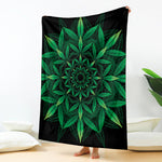 Cannabis Leaf Mandala Print Blanket