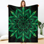Cannabis Leaf Mandala Print Blanket