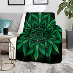 Cannabis Leaf Mandala Print Blanket