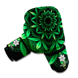 Cannabis Leaf Mandala Print Boxing Gloves