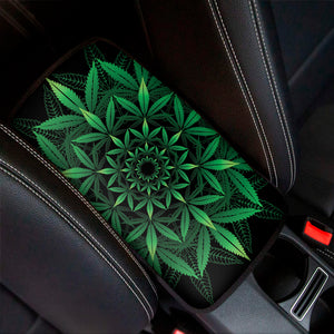 Cannabis Leaf Mandala Print Car Center Console Cover