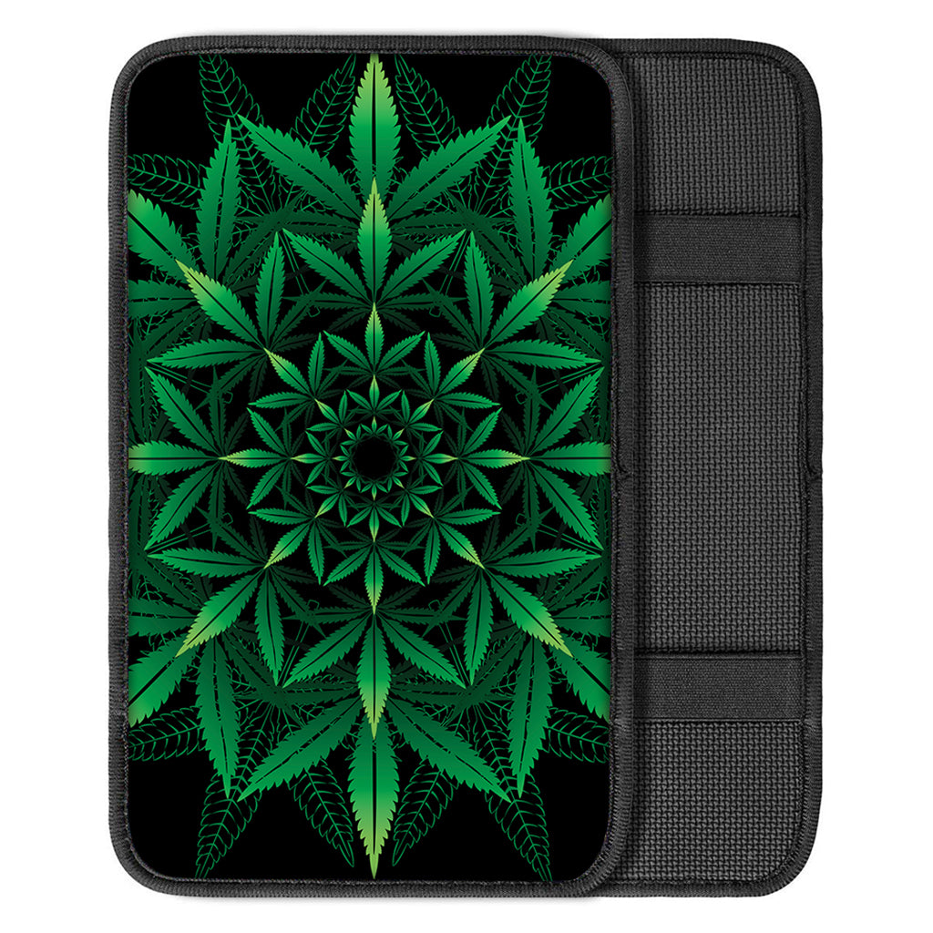 Cannabis Leaf Mandala Print Car Center Console Cover