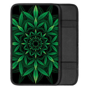 Cannabis Leaf Mandala Print Car Center Console Cover