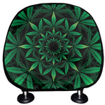 Cannabis Leaf Mandala Print Car Headrest Covers