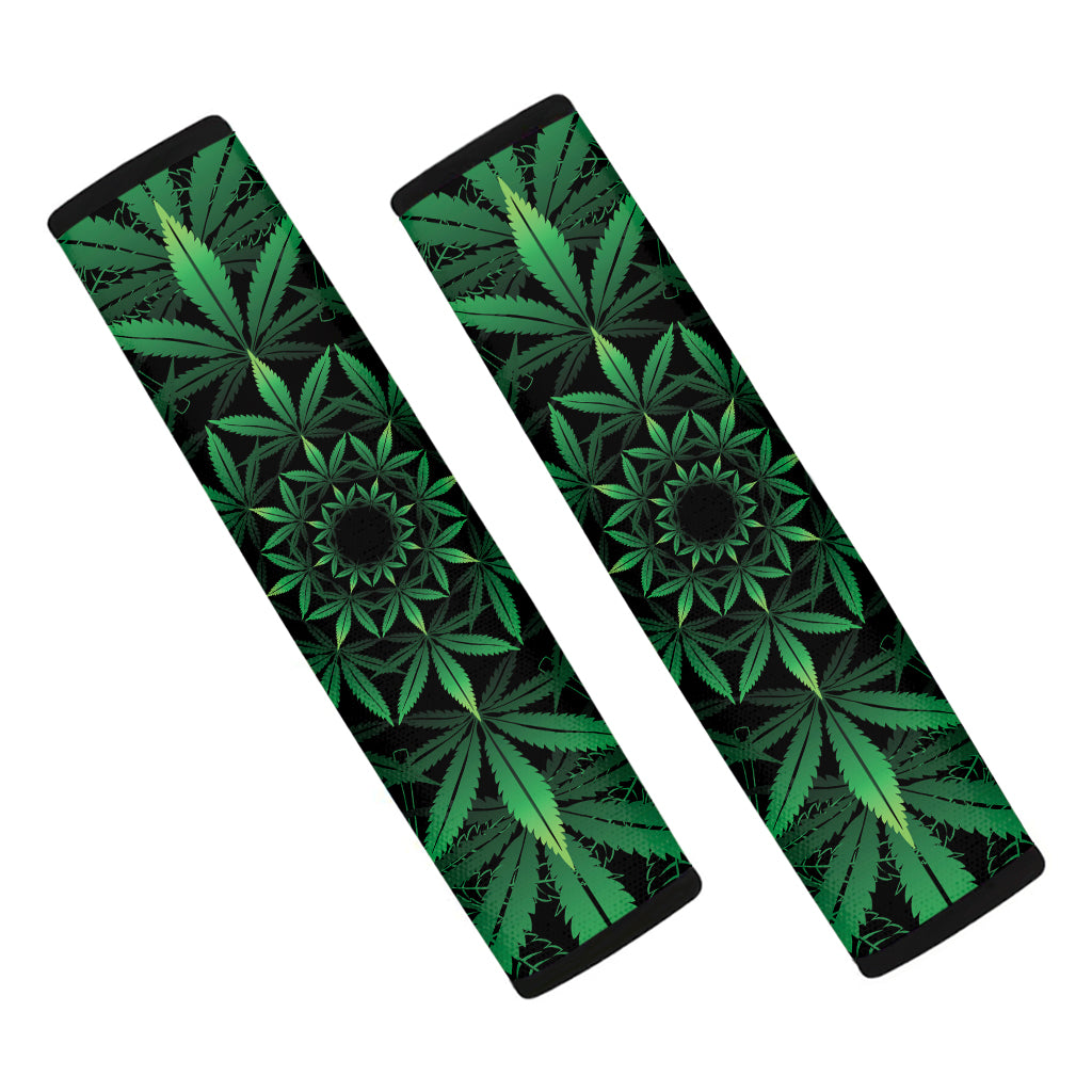 Cannabis Leaf Mandala Print Car Seat Belt Covers