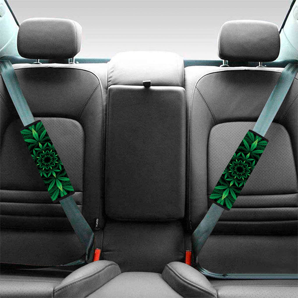 Cannabis Leaf Mandala Print Car Seat Belt Covers