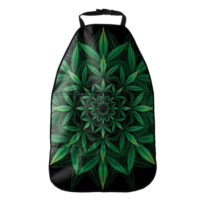 Cannabis Leaf Mandala Print Car Seat Organizers