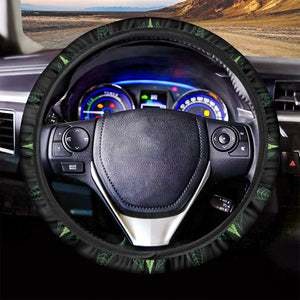 Cannabis Leaf Mandala Print Car Steering Wheel Cover