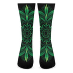 Cannabis Leaf Mandala Print Crew Socks