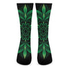 Cannabis Leaf Mandala Print Crew Socks