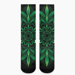 Cannabis Leaf Mandala Print Crew Socks