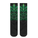 Cannabis Leaf Mandala Print Crew Socks