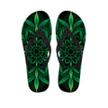 Cannabis Leaf Mandala Print Flip Flops