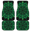 Cannabis Leaf Mandala Print Front and Back Car Floor Mats