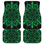 Cannabis Leaf Mandala Print Front and Back Car Floor Mats