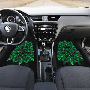 Cannabis Leaf Mandala Print Front and Back Car Floor Mats