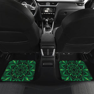 Cannabis Leaf Mandala Print Front and Back Car Floor Mats