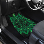 Cannabis Leaf Mandala Print Front and Back Car Floor Mats