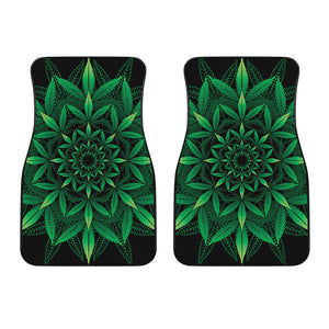 Cannabis Leaf Mandala Print Front Car Floor Mats