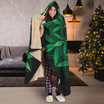 Cannabis Leaf Mandala Print Hooded Blanket