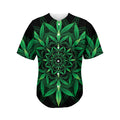 Cannabis Leaf Mandala Print Men's Baseball Jersey