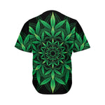 Cannabis Leaf Mandala Print Men's Baseball Jersey